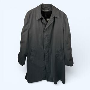 London Fog Men's Short Trench W Zip out Fleece Lining 42 Reg. Charcoal